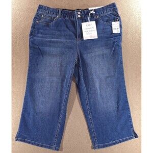 Cato Contour Hourglass Medium Wash Denim Crop Jeans Womens Plus Size 16W NWT